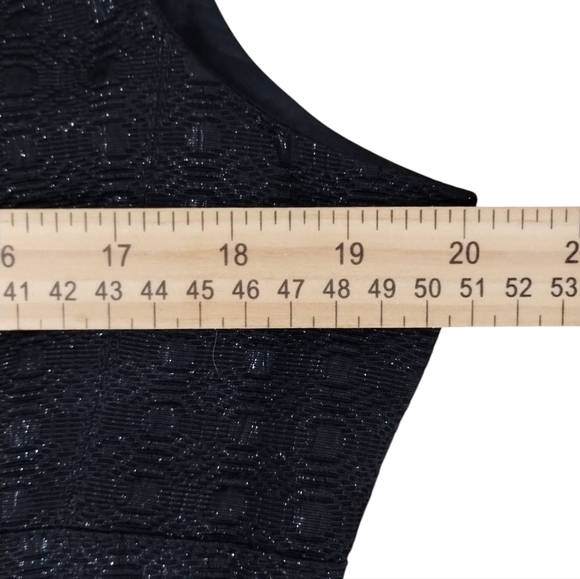 NWT Kay Unger New York Black Brocade Damask Cocktail Dress Empire Waist Size 16 - Picture 8 of 14